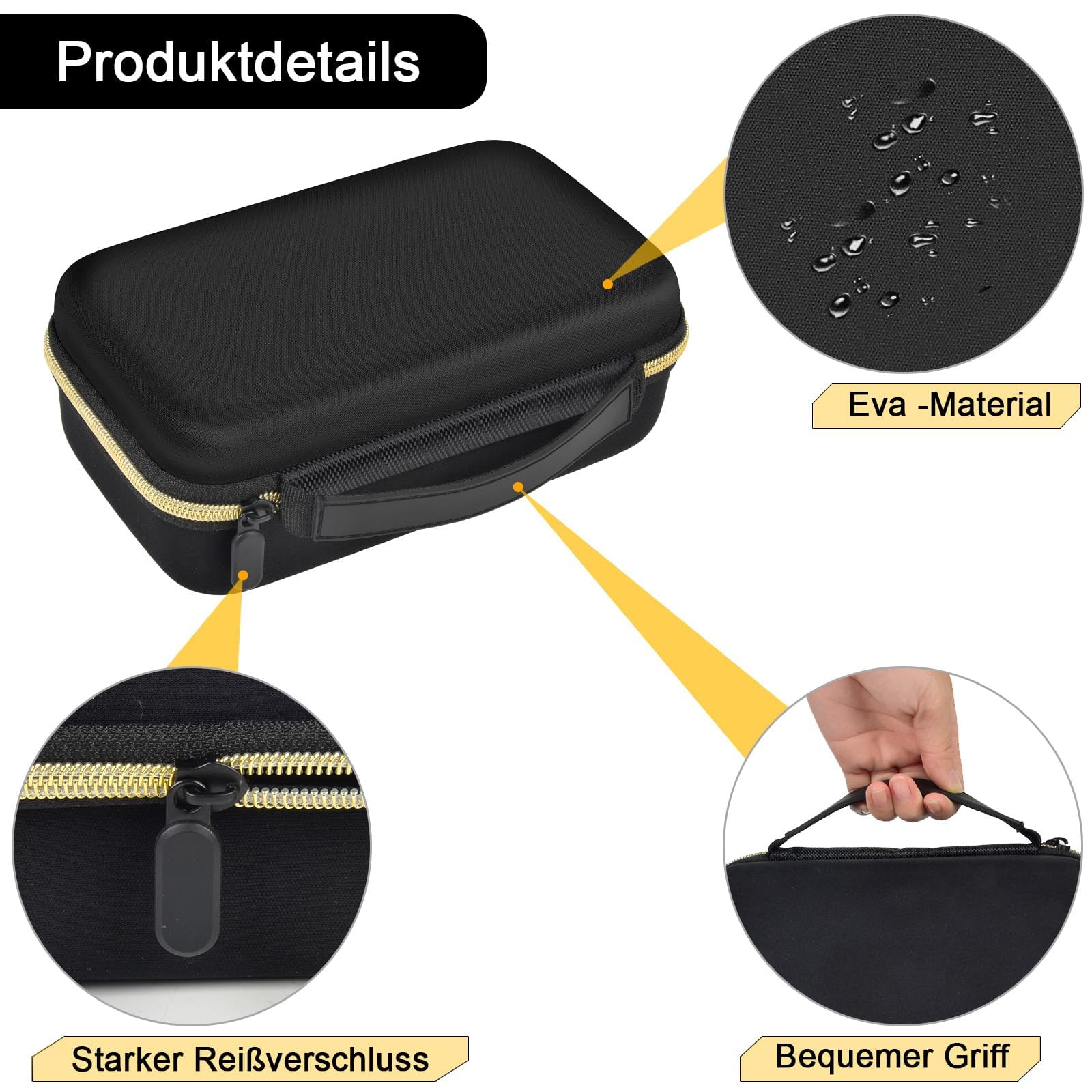 Sac pour tondeuse à cheveux Glaker pour homme + kit tondeuse à cheveux, noir profond