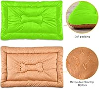 Vista 140 de Dog Bed Mat Soft Comfortable Anti-Slip Bottom Pet Mat Washable Cat Kennel Crate Pad for Small Medium Large Pets 18x24in Hot Pink Beige