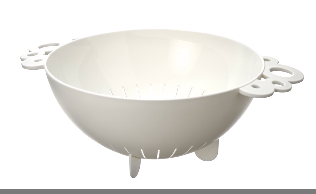 Relaxdays Scolapasta con Scodella, in Plastica, per Lavare Frutta e Verdura, per Scolare la Pasta, Trasparente/Bianco