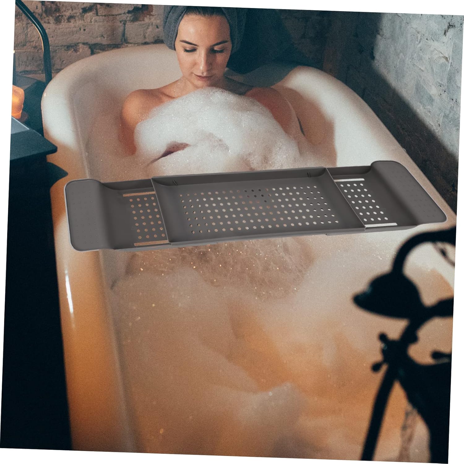 Adjustable Bathtub Tray for Tub Versatile Bath Storage Holder for Snacks Wine and Movies Bath Accessory for Housewarming and Special Occasions