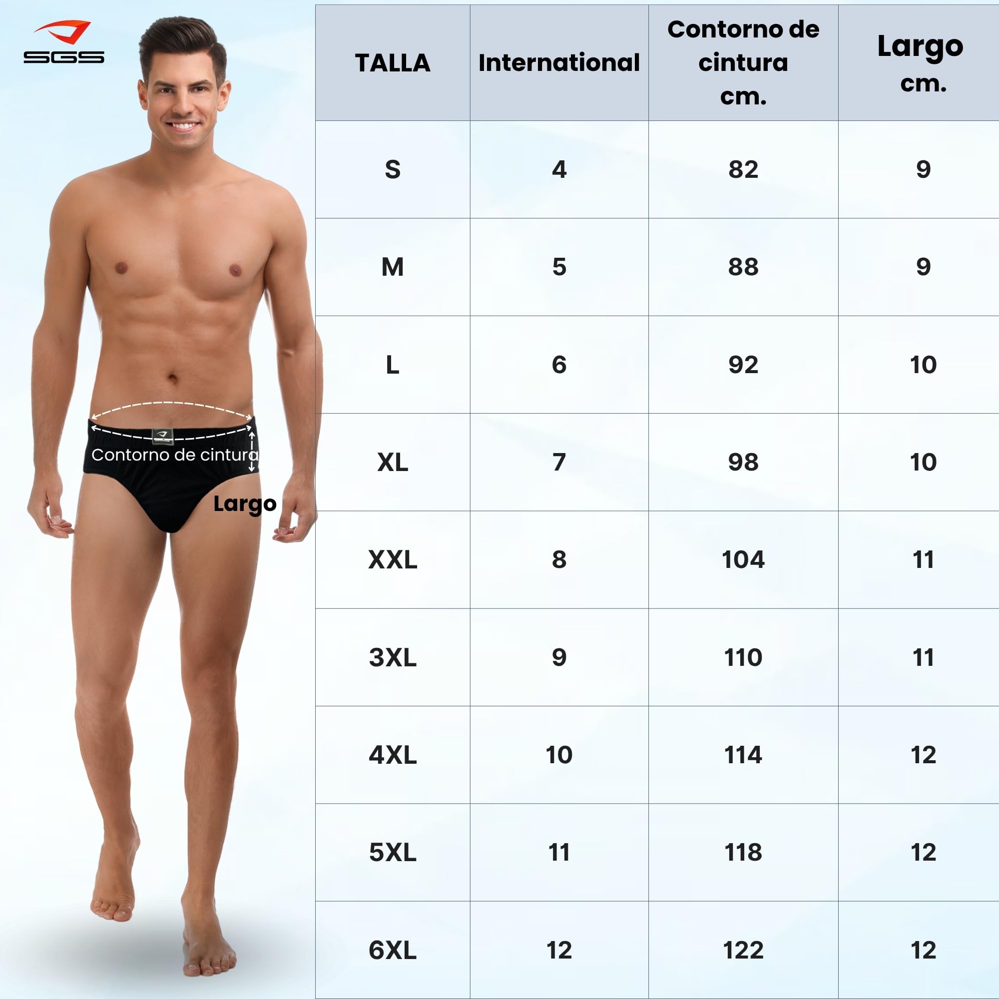 SGS Calzoncillos Hombre Slip - Slips Hombre de Algodón, Paquete de 6 o 12 Multicolor Ropa Interior Hombres