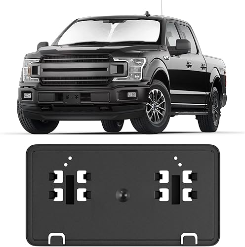 Soporte de marco para placa de matrícula delantera JL3Z17A385BA, accesorios F150 para Ford 2018, 2019, 2020, F150, negro (2018-2020 (2.7L 3.0L 3.5L))