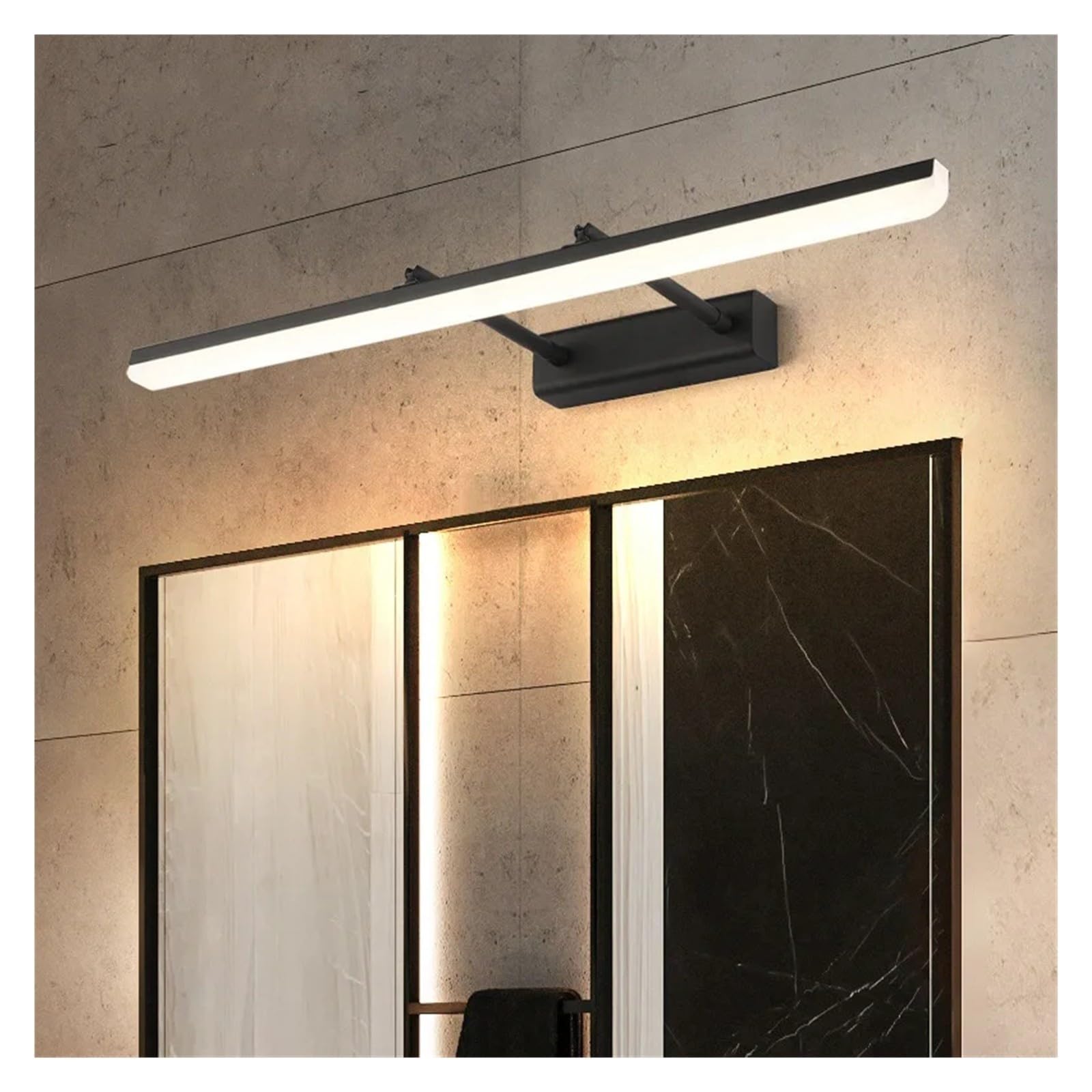 Lampe murale miroir LED, matériau métallique, corps en galvanoplastie