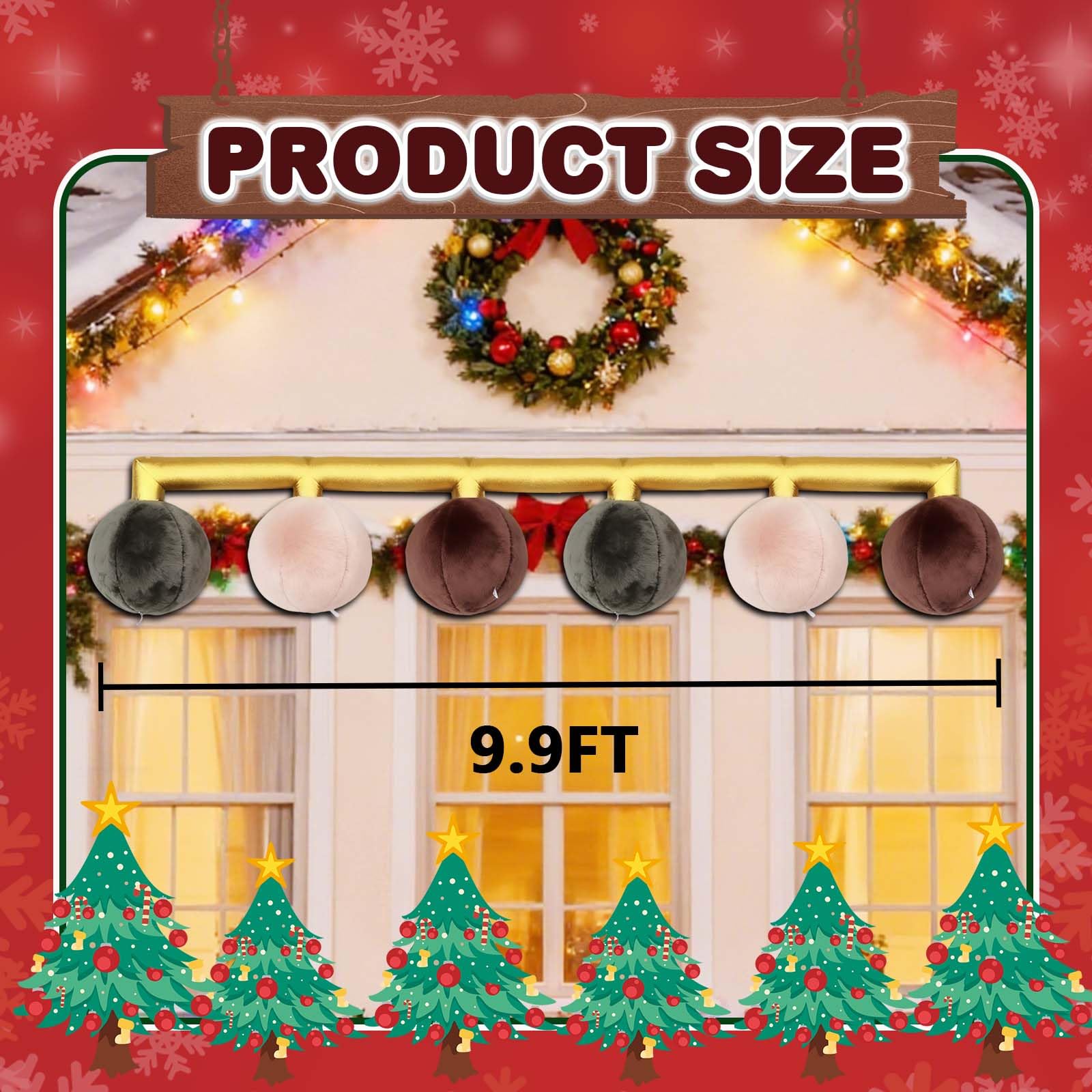 7Ft Inflatable Christmas Tree Decorations,Pink Inflatable Christmas Tree, Yard Decorations with LEDs, Outdoor Garden Lawn Holiday Decors for Xmas Thanksgiving New Year Party Family Gathering: Christmas Ball