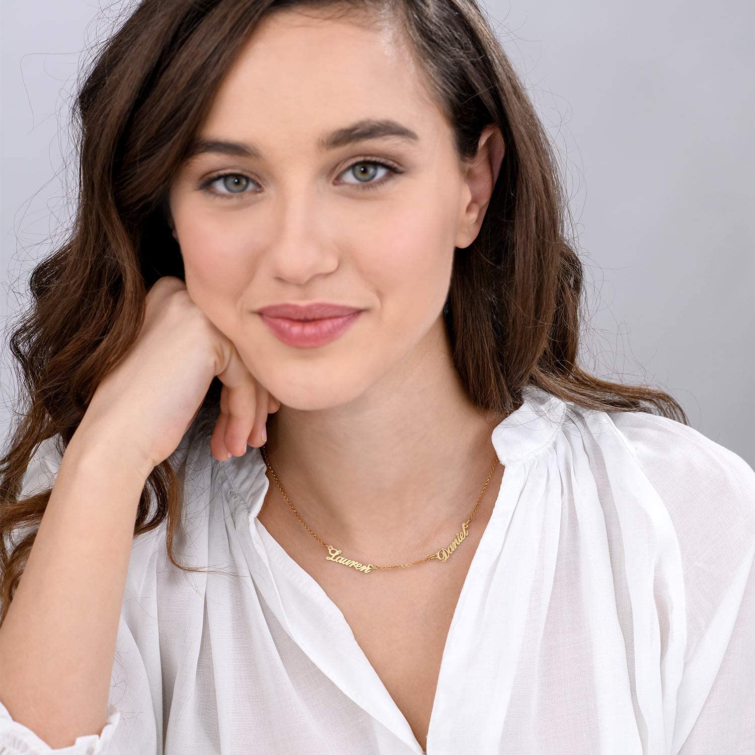 MYKA - Collar Personalizado con Nombres Múltiples en Plata de Ley .925 - Regalos para Mamá, Regalo para Mujer