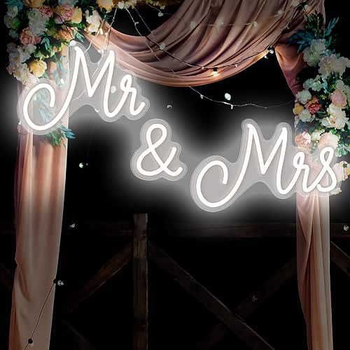 Mr and Mrs Neon Sign for Wedding 25 x 7