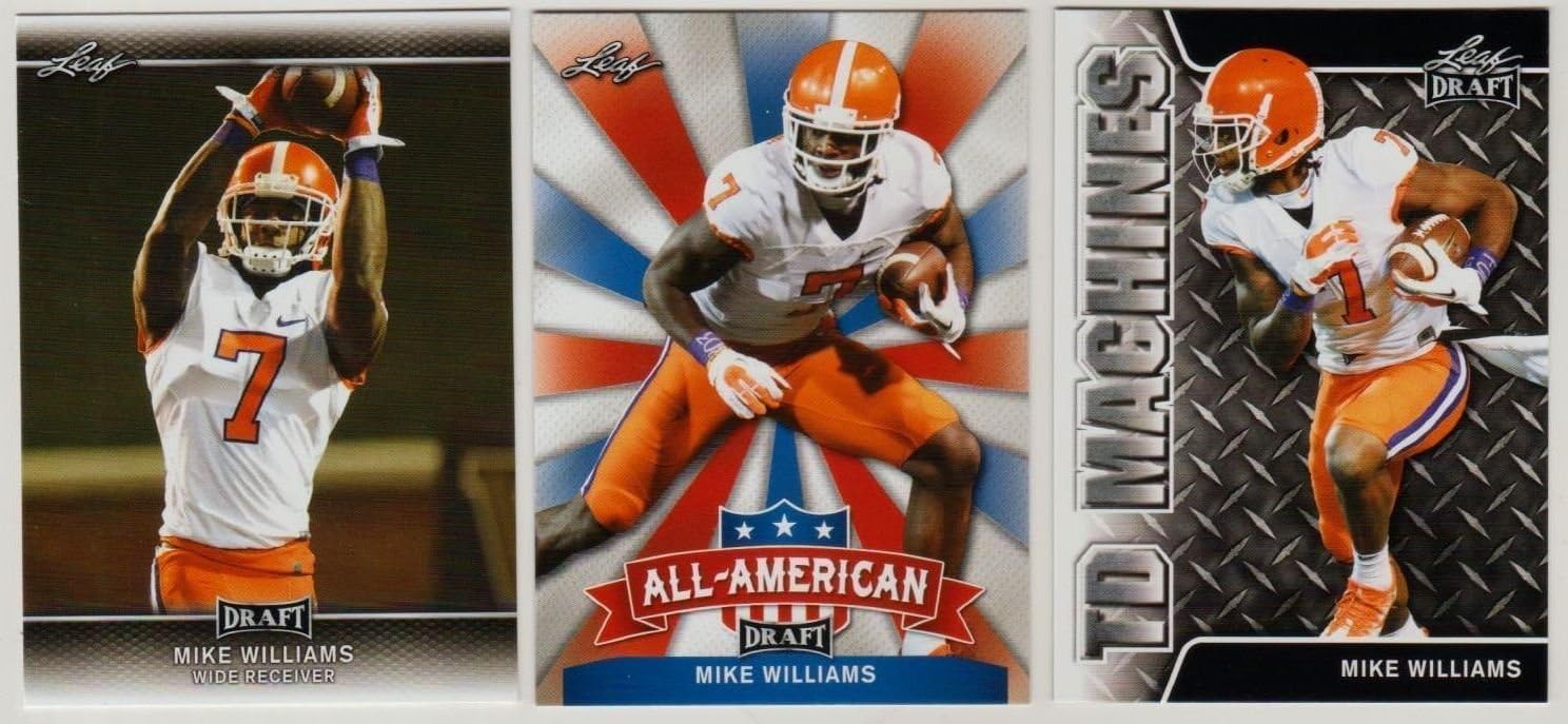 Amazon.com : (3) MIKE WILLIAMS 2017 LEAF DRAFT 3" CARD ROOKIE LOT! CLEMSON  TIGERS! : Sports & Outdoors
