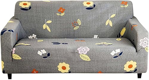 EKSED Funda estampada para sofá, funda de sofá de tela elástica elástica, 1 pieza, antideslizante, universal, de elastano, protector de muebles con