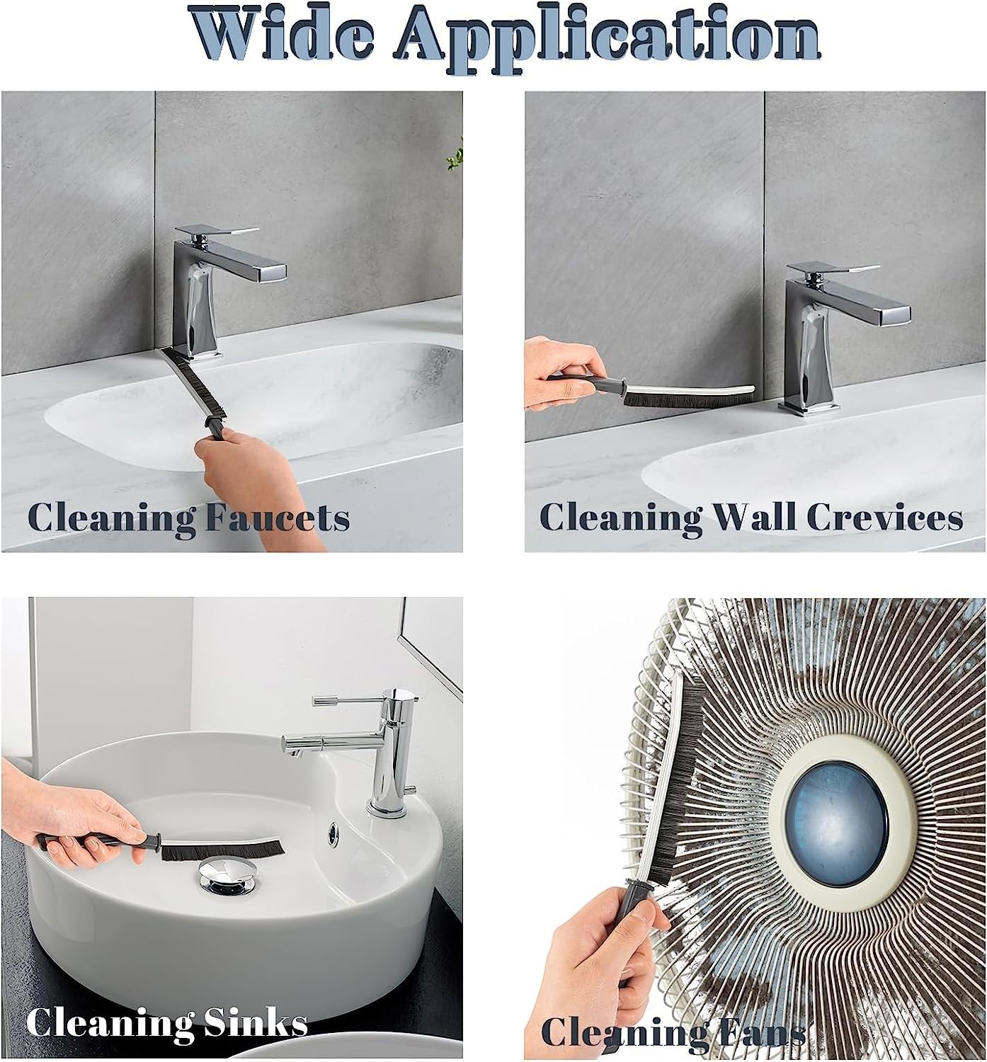 4-Pack Gap Cleaning Brushes – Stiff Angled Bristles For Bathroom, Kitchen, Tile Grout, Crevices