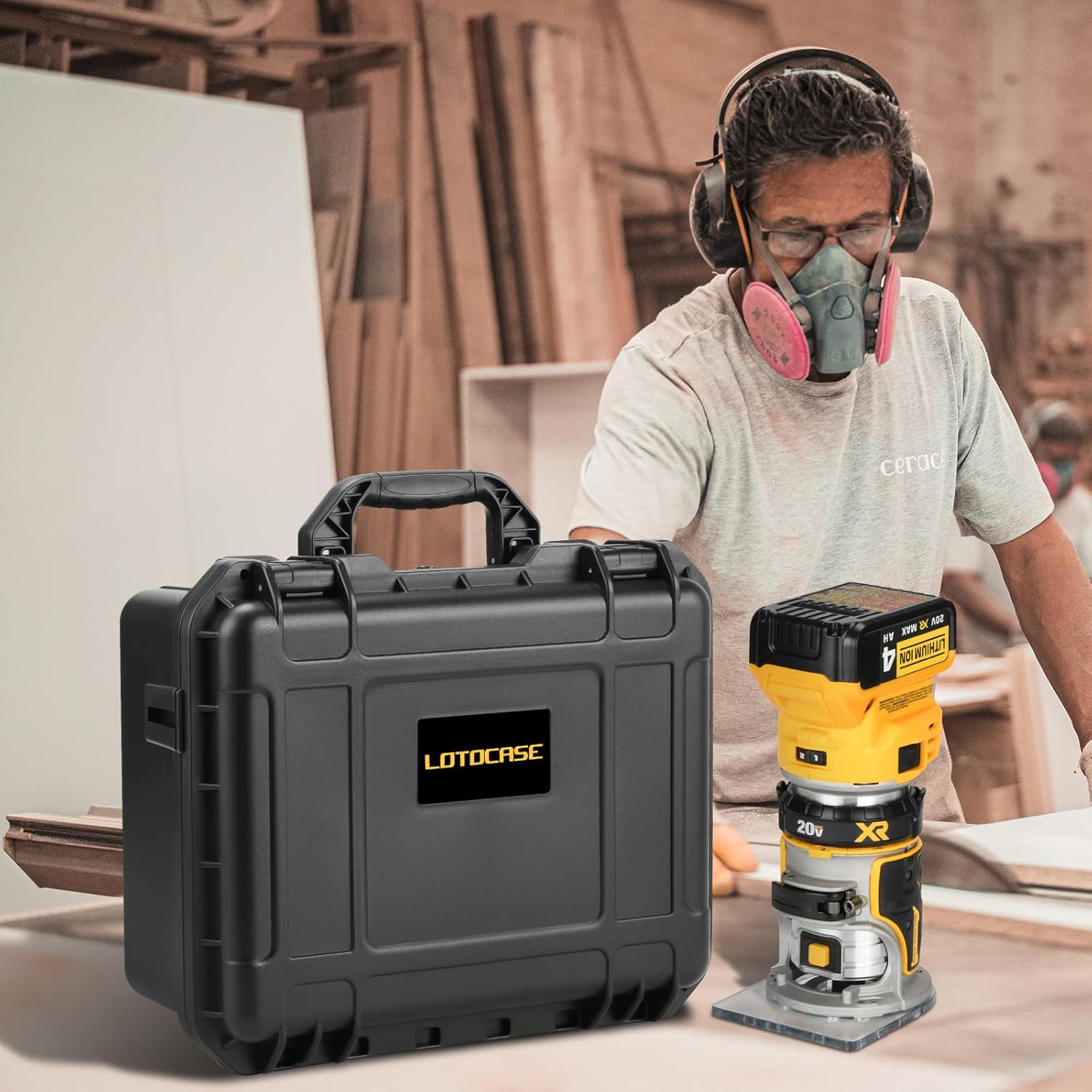 Hard Case for Dewalt Router - Tool Bag for Dewalt 20V Max XR Cordless Woodworking Router Tool, Waterproof & Shockproof Box for Brushless DCW600B | Battery & Charger (Case Only)