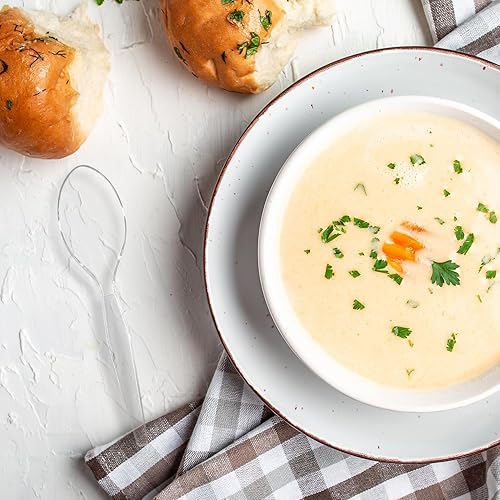 Miniatura 3 de Paquete de 1000 cucharas de té de plástico transparente desechables pesadas, dimensiones para fiestas, caja combinada de cubiertos de plástico (1000