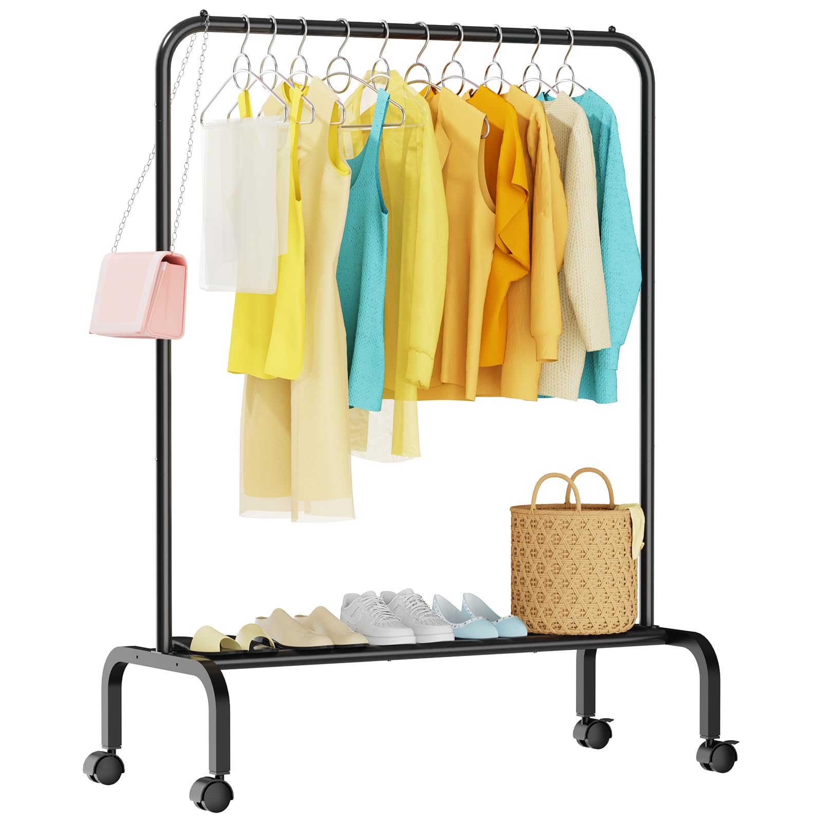 Photo 1 of ** SOLD AS IS, NO REFUND/RETURN** SEE COMMENTS!
STARLATTA Rolling Clothing Racks for Hanging Clothes, Garment Rack for Clothes to Hang, Metal Portable Wardrobe Rack for Coats, Jackets, Shirts, Dress,Black