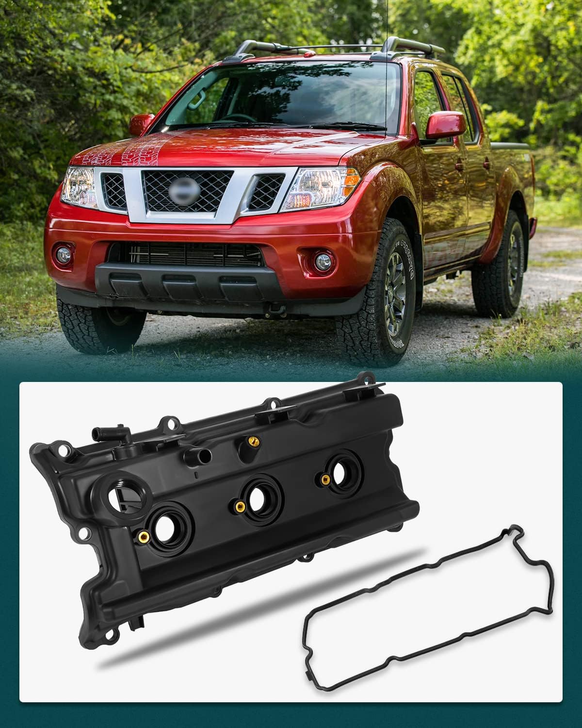 SCITOO Engine Valve Cover with Gasket 13264-EA210 Replacement for Nissan Pathfinder for Nissan Xterra for Nissan Frontier 4.0L 3954CC V6 Gas DOHC 2005-2017 Valve Cover Gasket Set 13264EA210