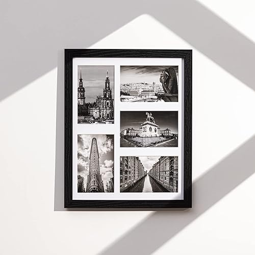Miniatura 7 de eletecpro Marco de fotos de collage de 11 x 14 pulgadas con 2 alfombrillas diferentes, 5 fotos de 4 x 6 o 2 fotos de 5 x 7 con paspartú