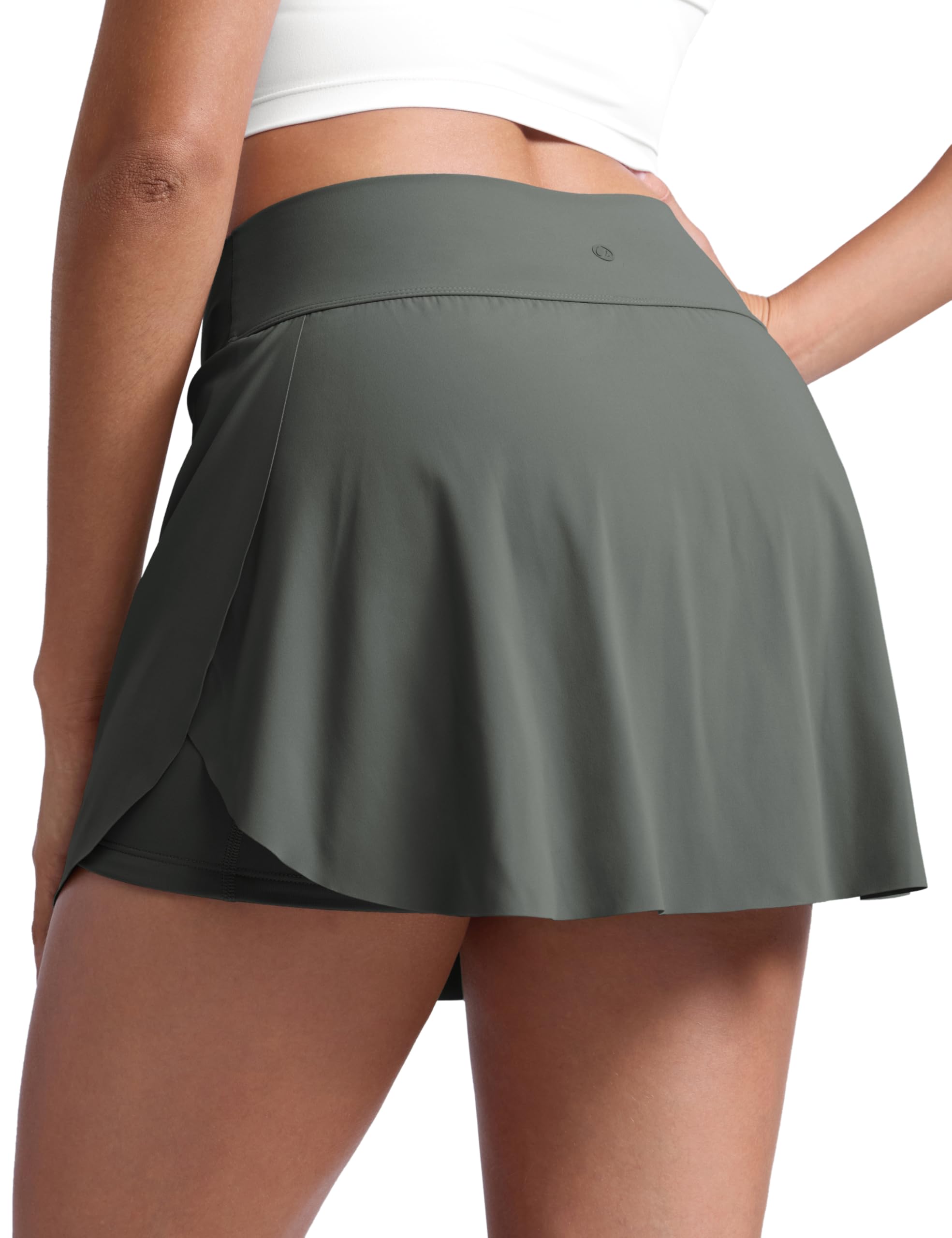 CRZ YOGA Damen Tennisrock Hohe Taille Seitenschlitz Running Workout Athletic Minirock A-Linie Skort mit Taschen