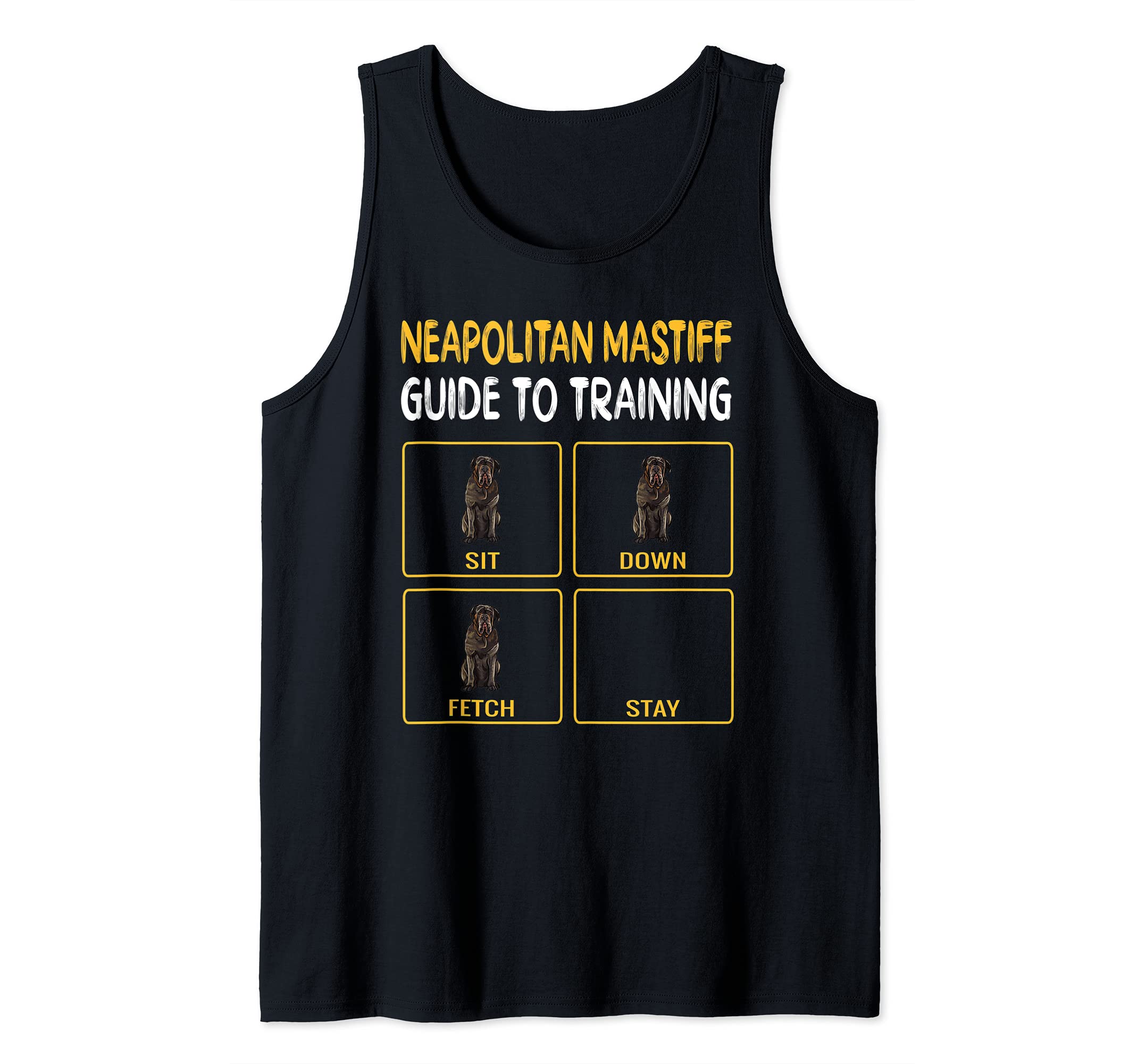 Funny Neapolitan Mastiff Guide To Training Dog Obedience Tank Top, Black