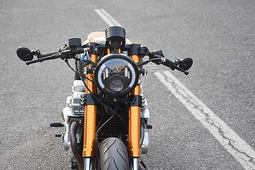 Miniatura 7 de 001-B Cafe Racer - Espejos plegables para motocicleta, retrovisor, color negro, para manillares de 7/8 pulgadas, compatibles con motos de calle,