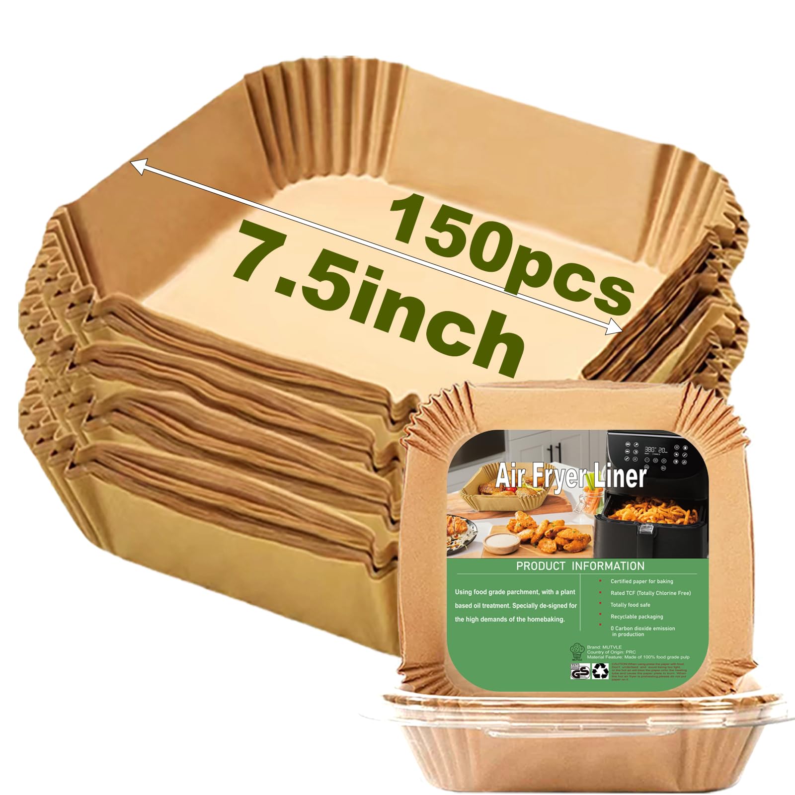 Large Air Fryer Disposable Paper Liners Square 9 Inch for 5-8QT Air fryer — Amazon image 15