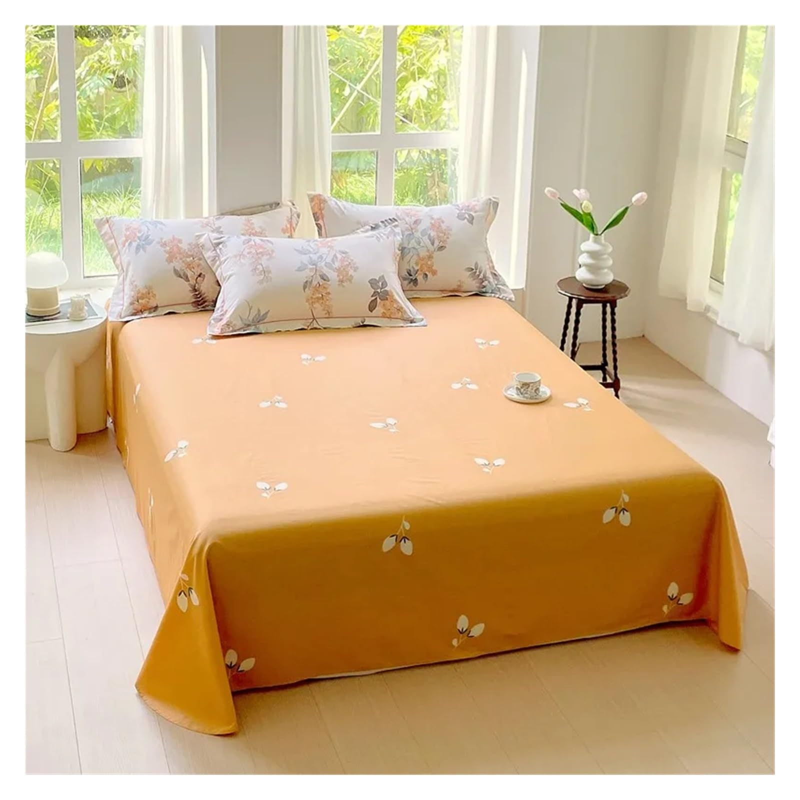 Amazon｜100% コットン 葉っぱ 花柄 寝具セット 超ソフト 通気性