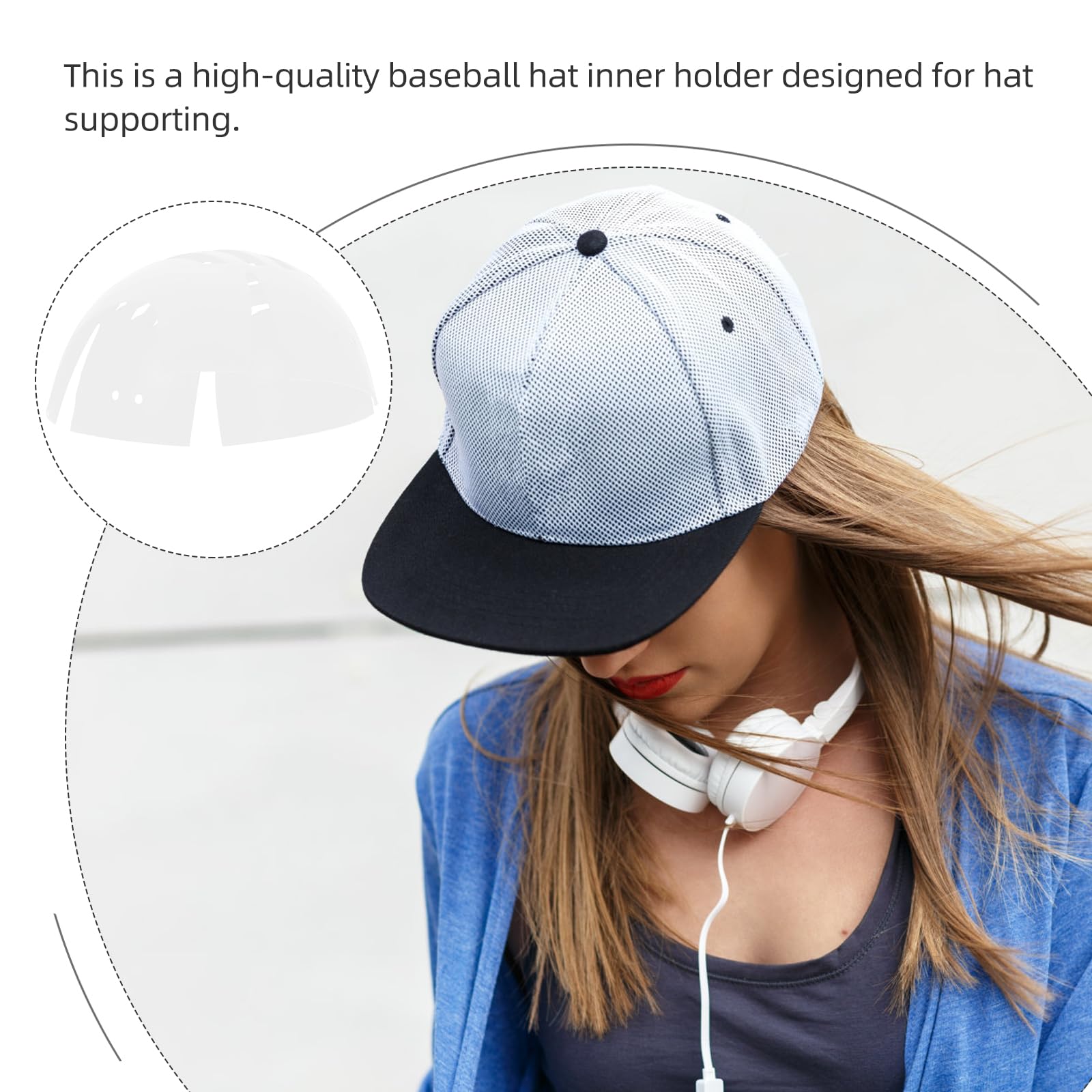 Alipis Baseball Cap Hard Hat Insert Anti-Collision Safety Helmet Inner Liner Lightweight Head Protection for Work and Sports 7.9X7.2X3.5 Inch - Image 4