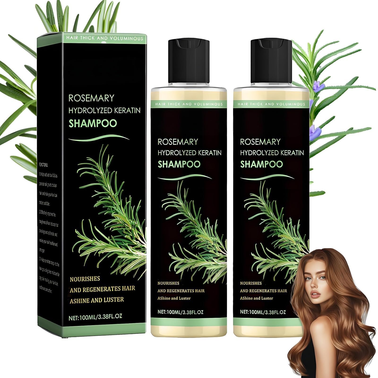 2026 Champú orgánico para el crecimiento del cabello con romero,Champú espesante y fortalecedor,Nutre y repara el cabello, apto tanto para hombres como para mujeres