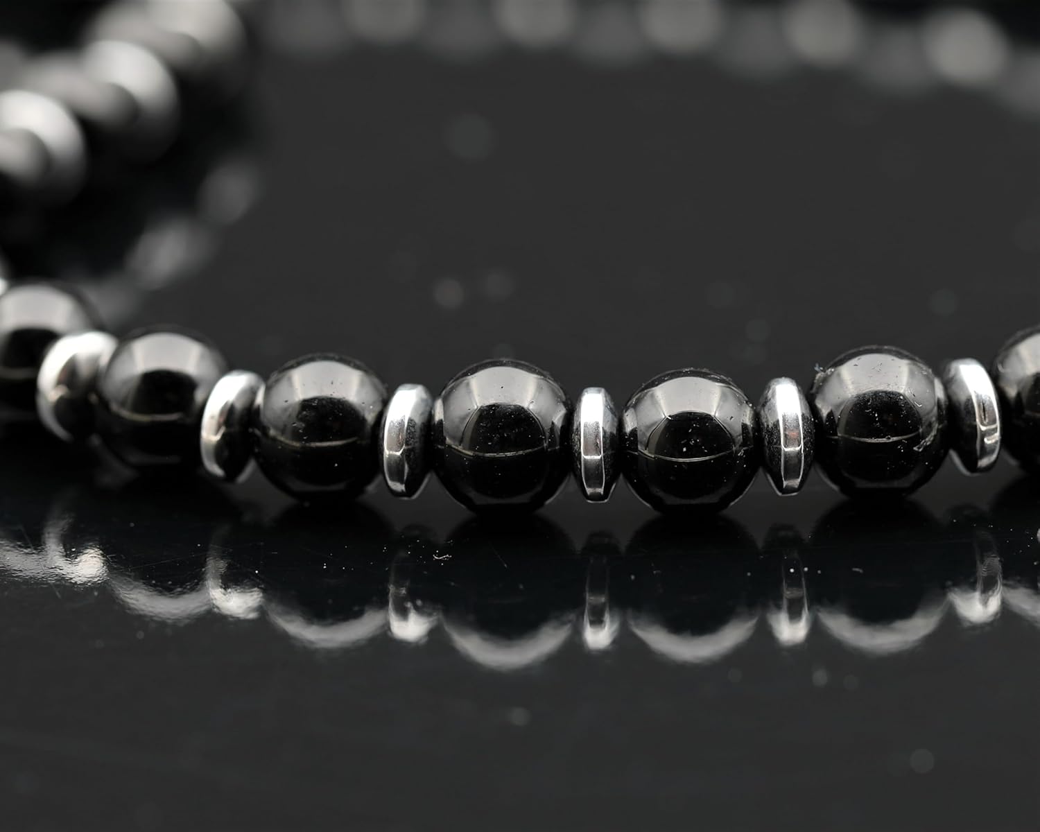 Natural Raw & Tumbled Crystal Pendant Necklace | Handmade Genuine Gemstone Jewelry with Black Onyx Beads & Hematite Spacers | Adjustable Unisex Statement Necklace Gift - Image 3