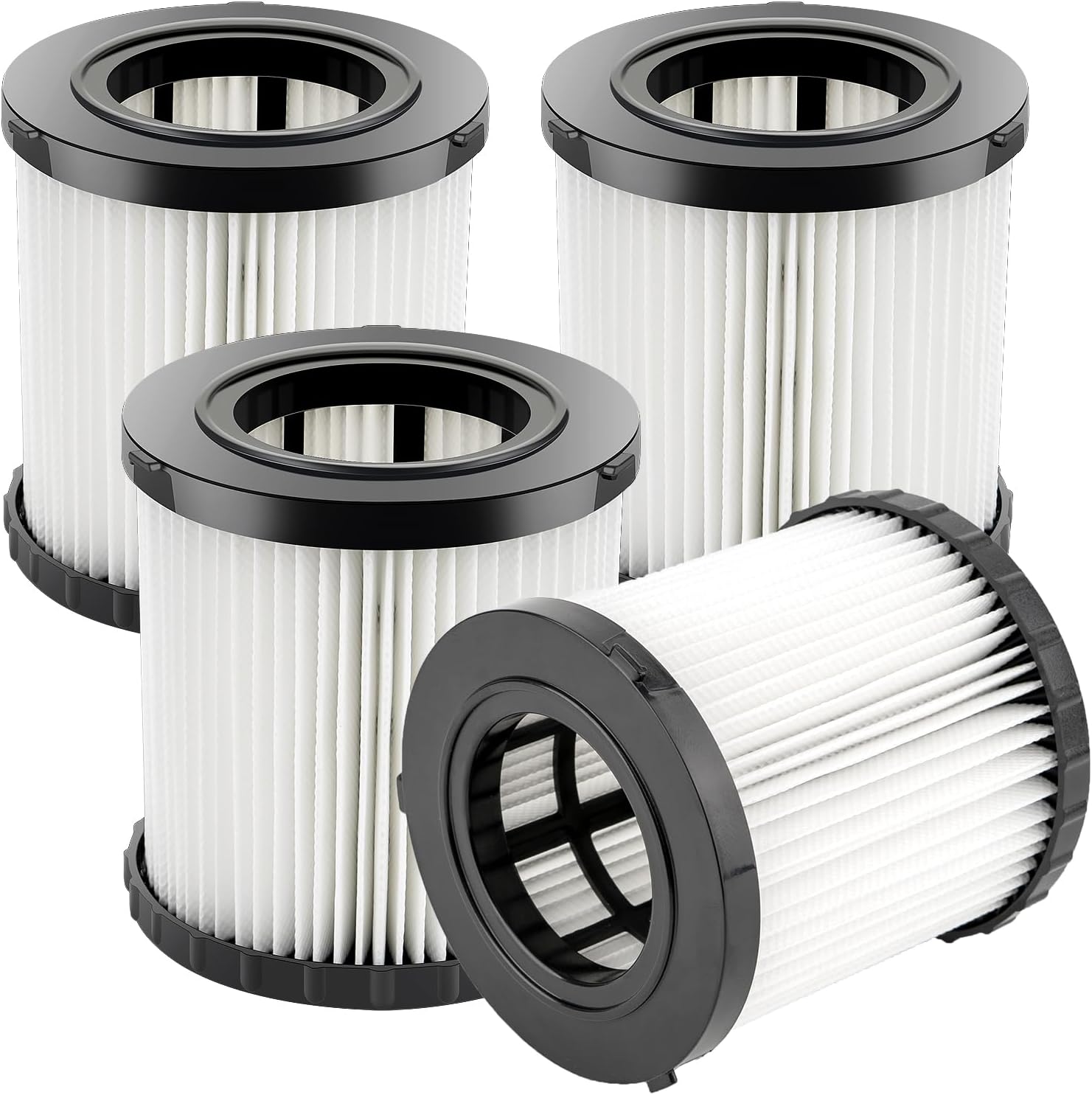 (4 Pack) DCV5801H Replacement Filters for DEWALT DCV580 Cordless DCV581H DCV5801H 20V MAX Battery Wet Dry Vacuum Cleaner, HEPA Filters Kit, Vacuum Parts Accessories, Upright Filters