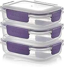 حاويات طعام فريسكو™ سعة 0.6 لتر من ام ديزاين - عبوة من 3 قطع - ارجواني