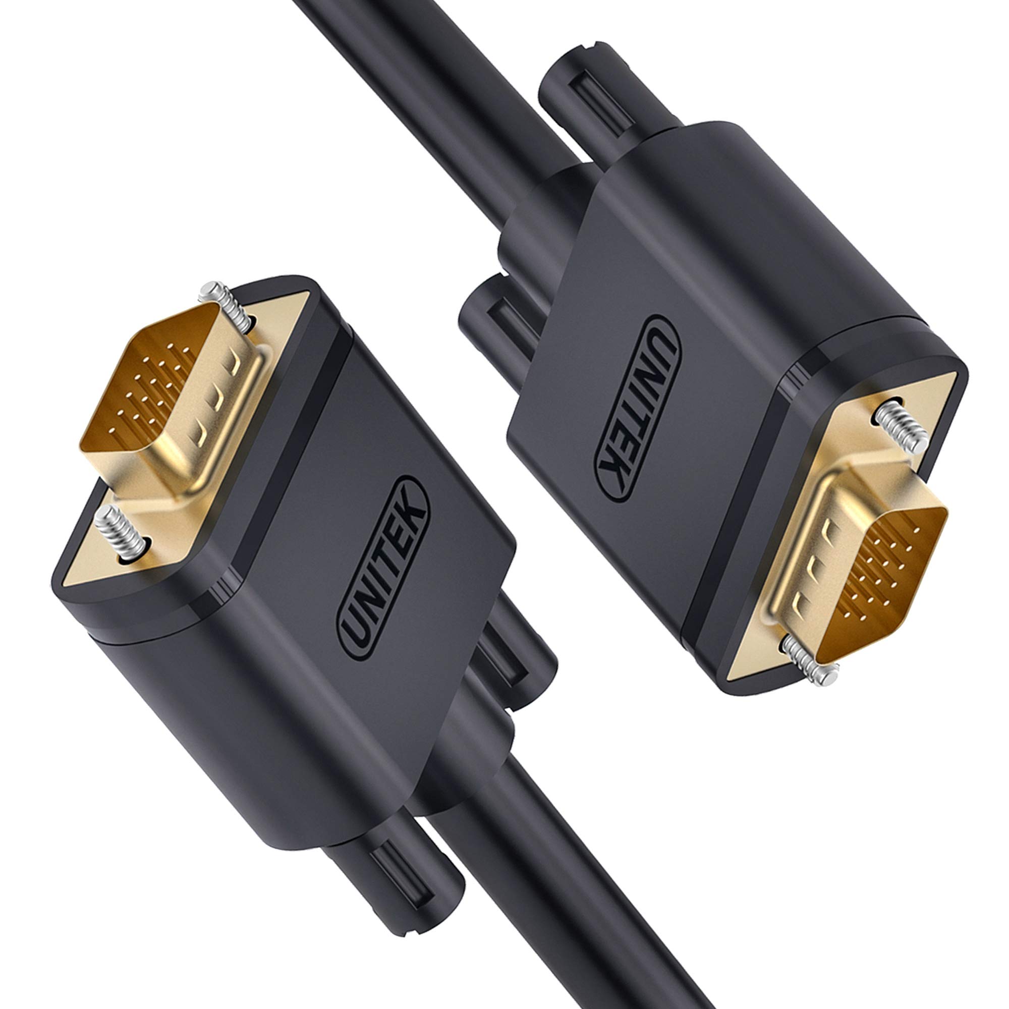 UNITEK VGA 5 m kablo, 1080P VGA/SVGA video monitörü, koaksiyel uzatma kablosu, HD 2 ferritli filtre/altın kaplama kontak/15 kutuplu HD fiş, projektörler, Hdtvler, ekranlar için uyumlu