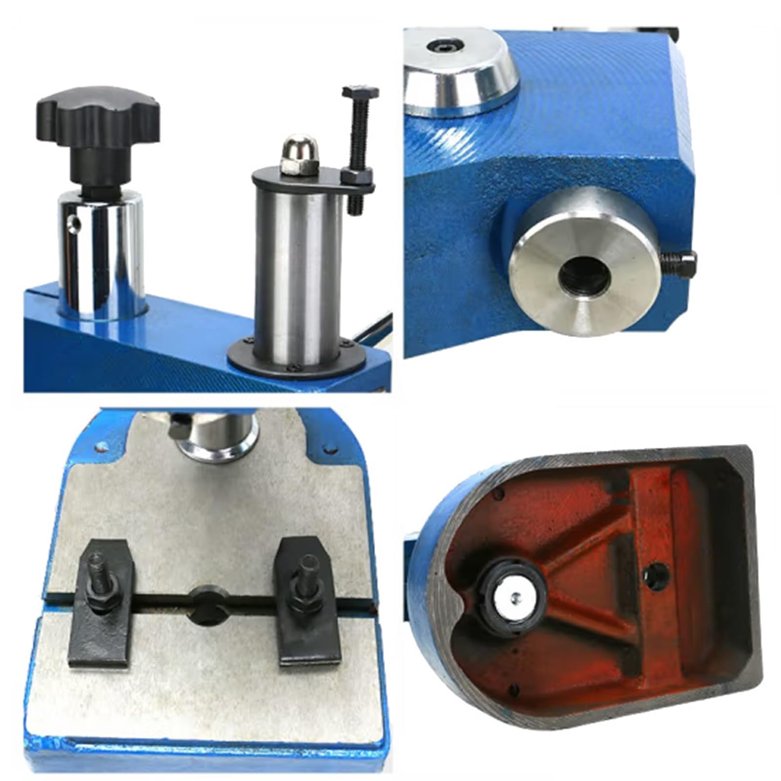 Prensa de eje resistente, prensa manual con mango antideslizante, cabezal giratorio de 360° y altura ajustable para remachar y perforar agujeros