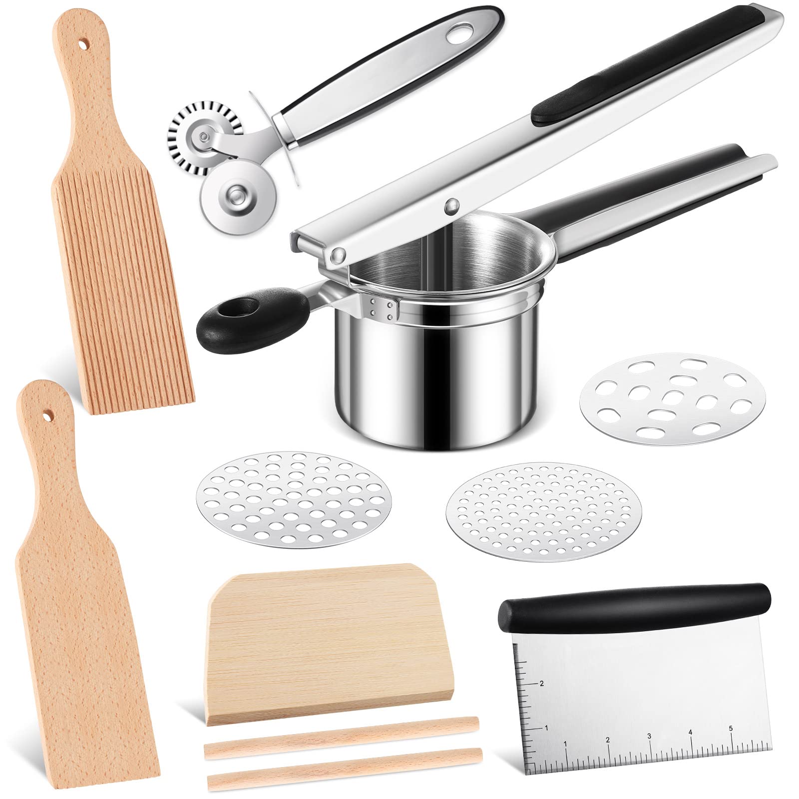 Buy 6 Pieces Gnocchi Board Set Includes 2 Dough Bench Scraper Cutter, 2