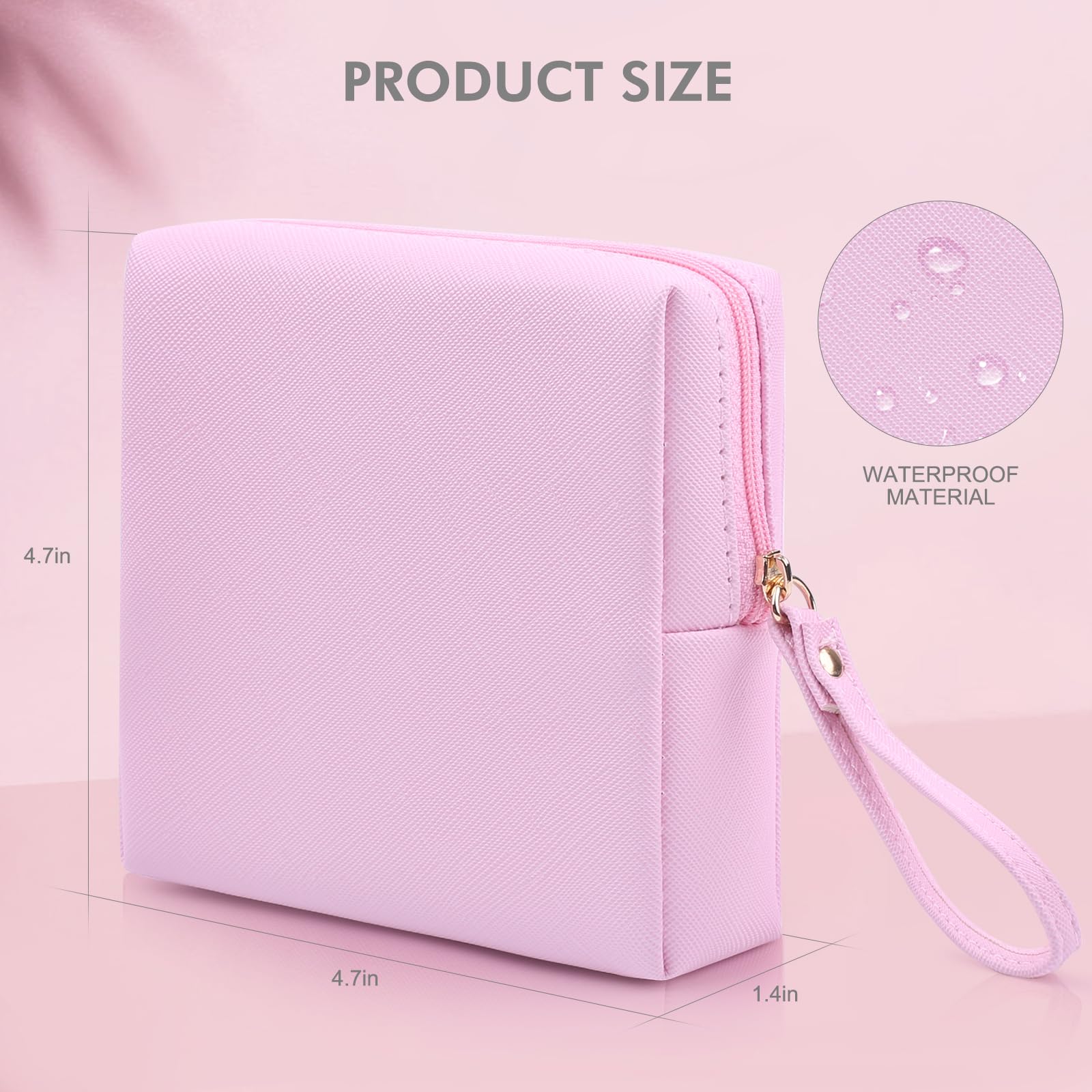 Servilleta sanitaria para mujer, bolsa de almacenamiento de servilletas sanitarias, bolsas de almohadilla sanitaria de piel sintética, bolsa organizadora de tampones portátiles con cremallera 2