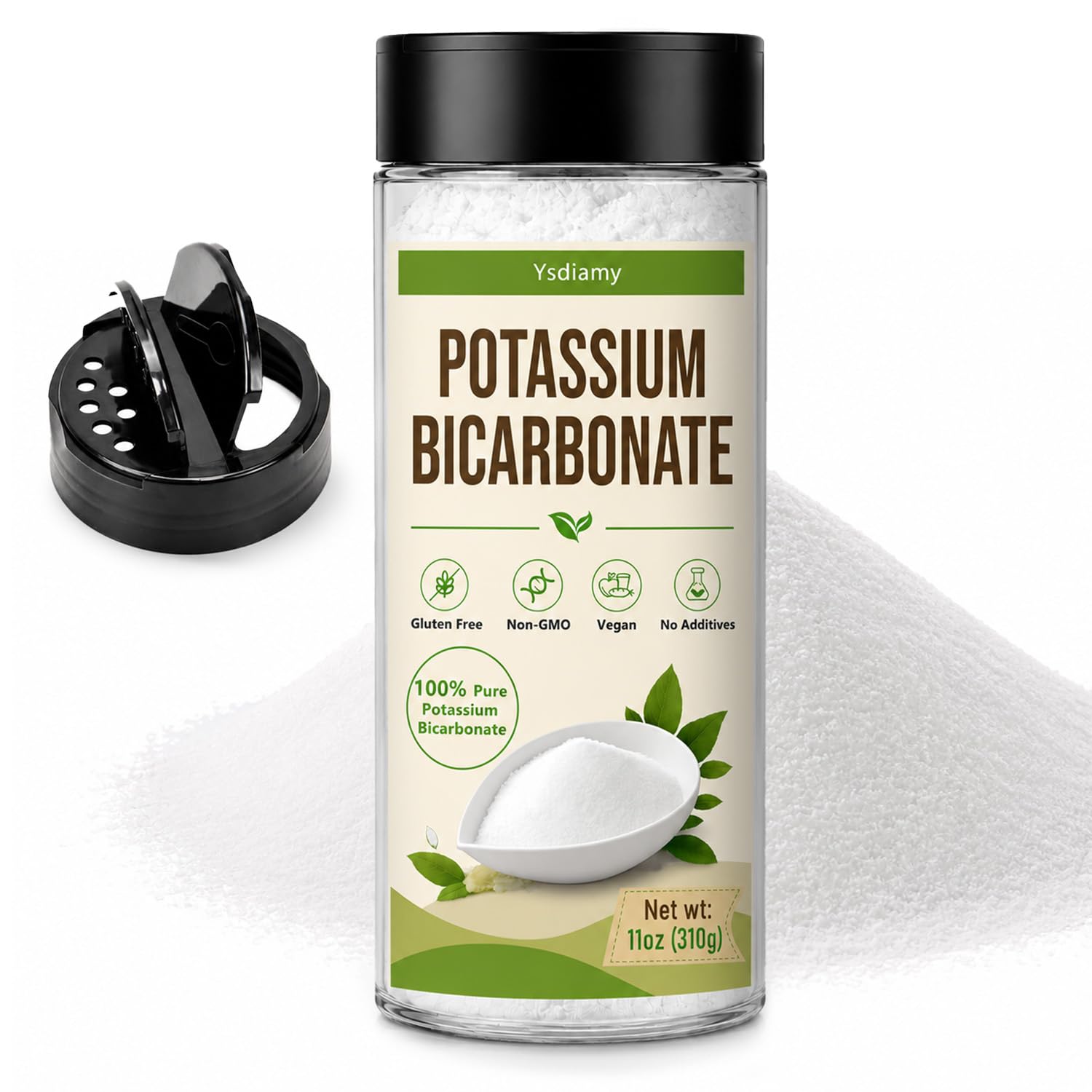 Potassium Bicarbonate 11Oz - 100% Pure Potassium Bicarbonate Powder for Cakes, Plants, Winemaking, Leavening, Food Grade Natural Leavening Agent for Baking, Snacks, Cookies
