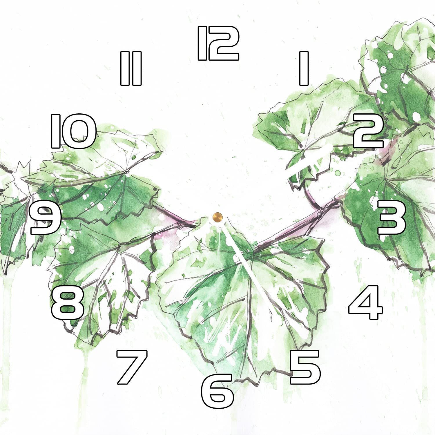Horloge en verre de sécurité 30x30 cm Coloray impression artistique de vigne haute définition