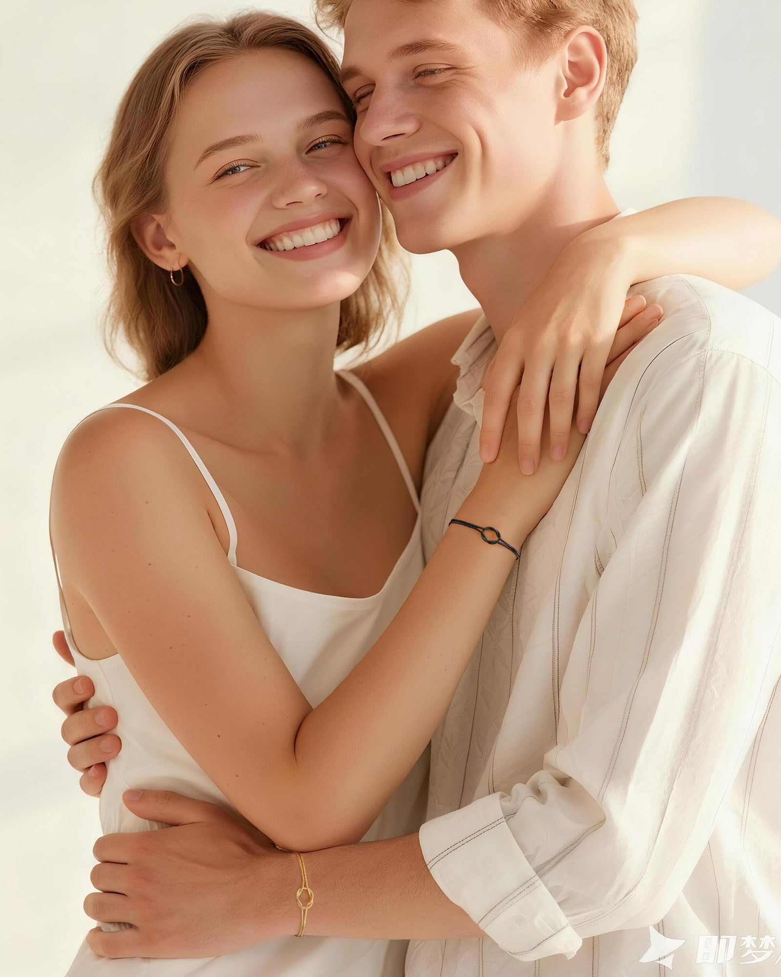 CheersLife 2 Pcs Bracelet Couple, Cadeau Mariage, Cadeau Couple Bracelet | Noeud pour Mr. & Mrs. Homme Femme et l'Amoureuse Cadeaux Femme Petite Amie Mari Cadeaux Saint Valentin Anniversaire