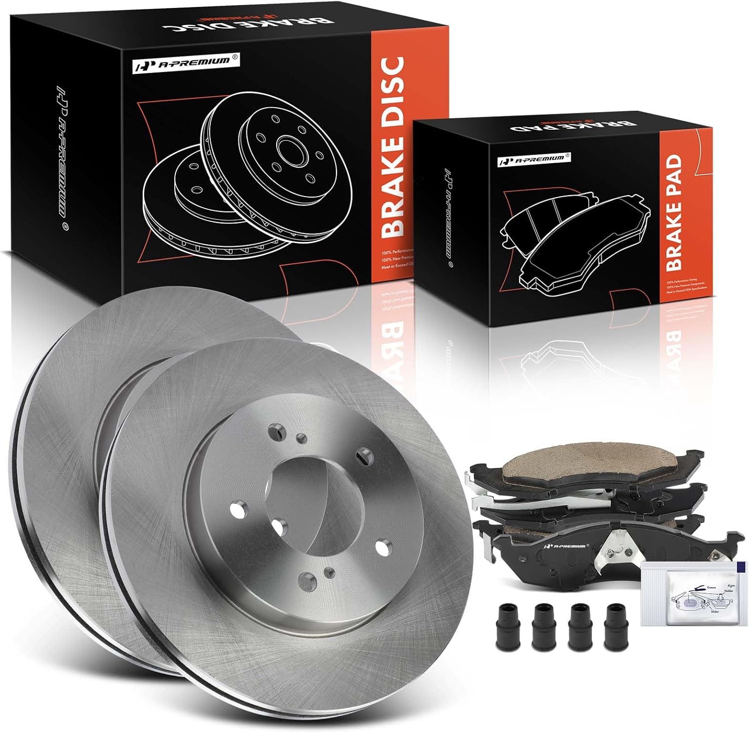 A-Premium 10.89 inch (276.6mm) Front Vented Disc Brake Rotors and Ceramic Pads Kit Compatible with Select Nissan, Mercury Models - Quest 1993-2002, Villager 1993-2002, 6-PC Set