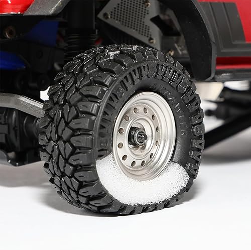 Miniatura 7 de DJCRAWLER Neumáticos blandos pegajosos de 1.0 pulgadas 2.000 * 0.898 in para TRX-4M SCX24 118 124 ruedas mejoras, neumático de goma RC Crawler MT de