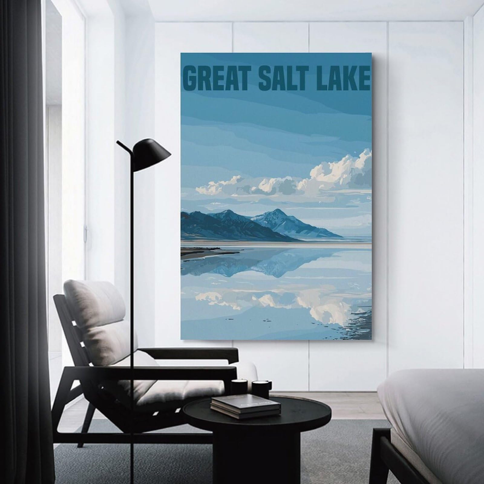 Junmoney Decorative Wall Artwork Great Salt Lake, 16x24inch(40x60cm), for Living Room, Lounge Or Sitting Room, Modern Wall Decor for Cosy Interiors