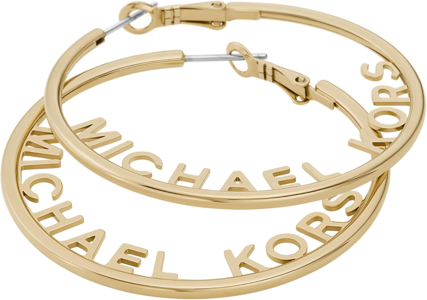 Michael Kors Stainless Steel MK Logo Hoop Earrings for Women