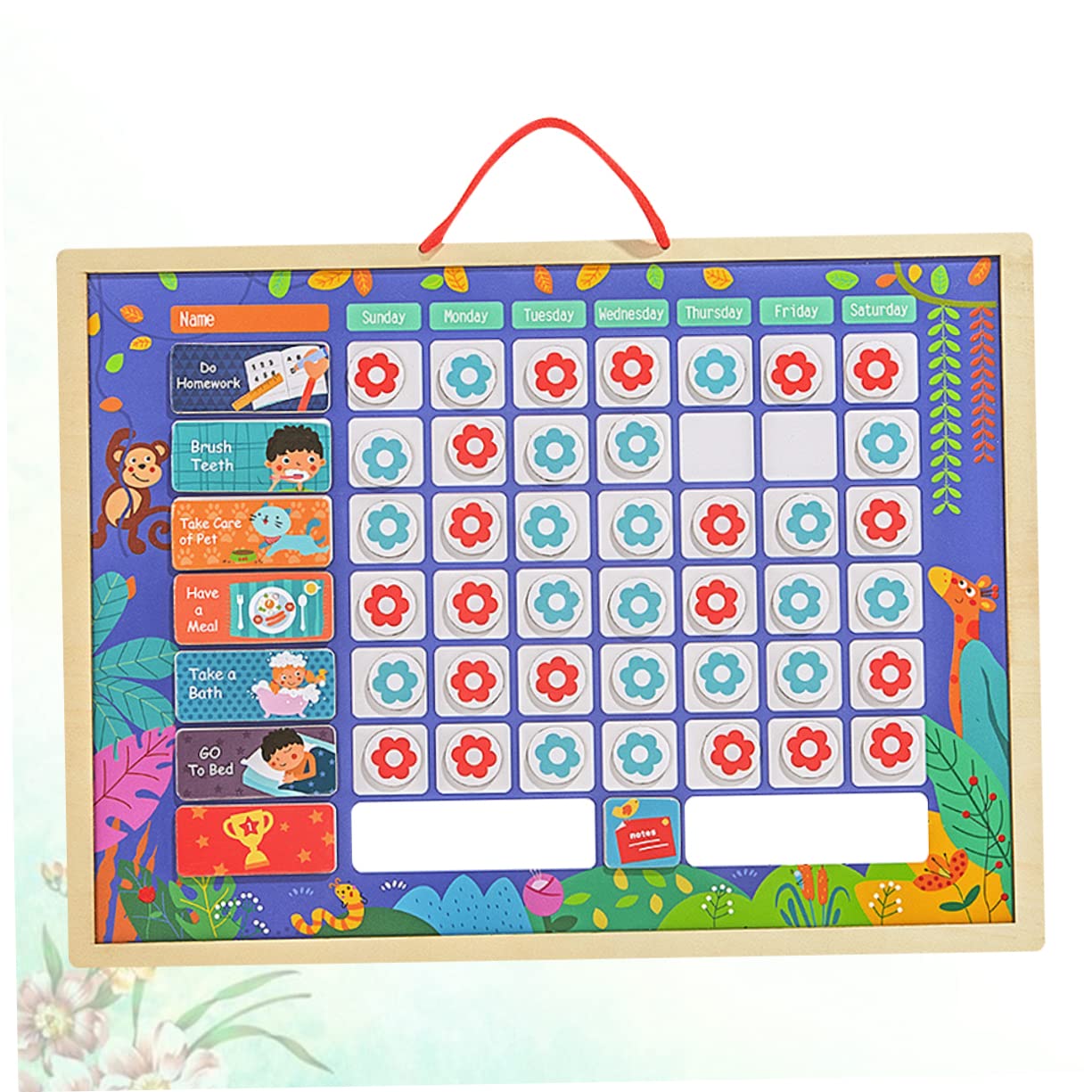 Tabla de Recompensas Estándar Hábitos y Conducta de Madera para Niños