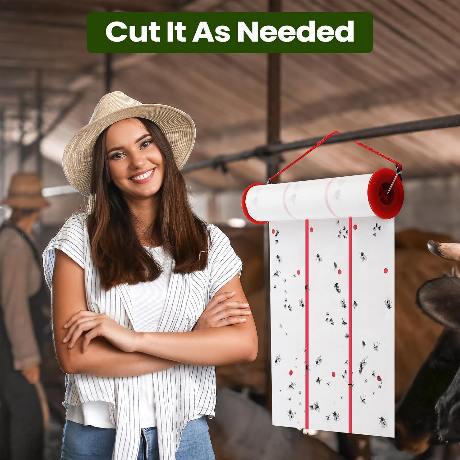 Qualirey Giant Sticky Fly Traps, Fly Strips for Indoor Outdoor Hanging Flying Tapes Non Toxic Ribbon Fruit Gnat Killer for Mosquito Plants House Horse Stable (30 ft,White,5 Pcs)