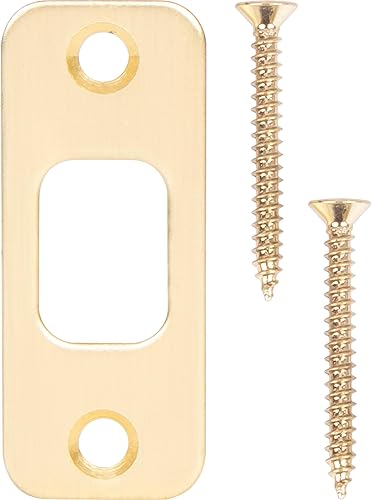 Miniatura 8 de Placa de bloqueo de cerrojo de esquina redonda, 1-18" x 2-34", 2-18" de centro a centro, bronce vintage por Stone Harbor Hardware