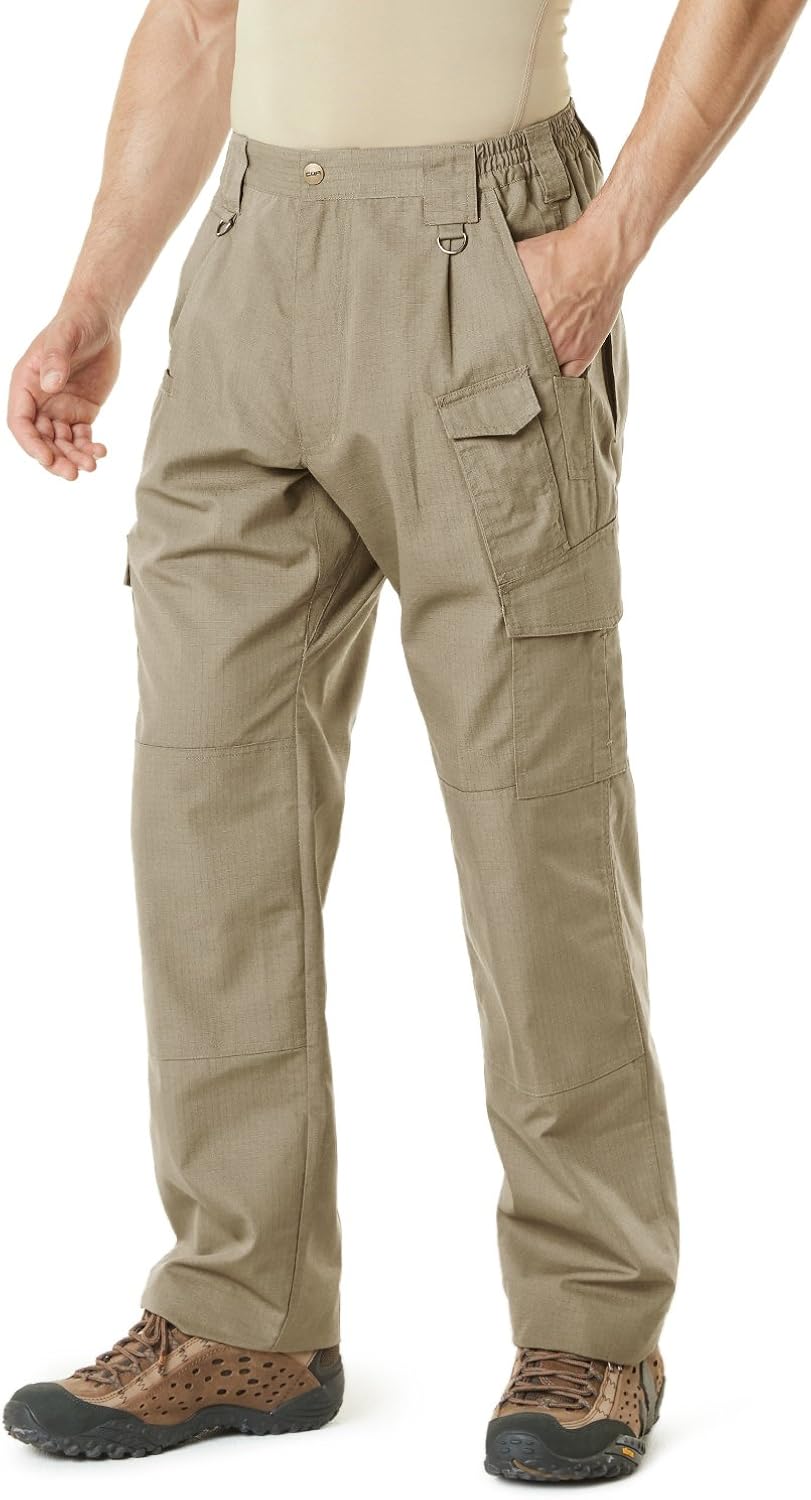 CQR Men's Tactical Pants, Water Repellent Ripstop Cargo