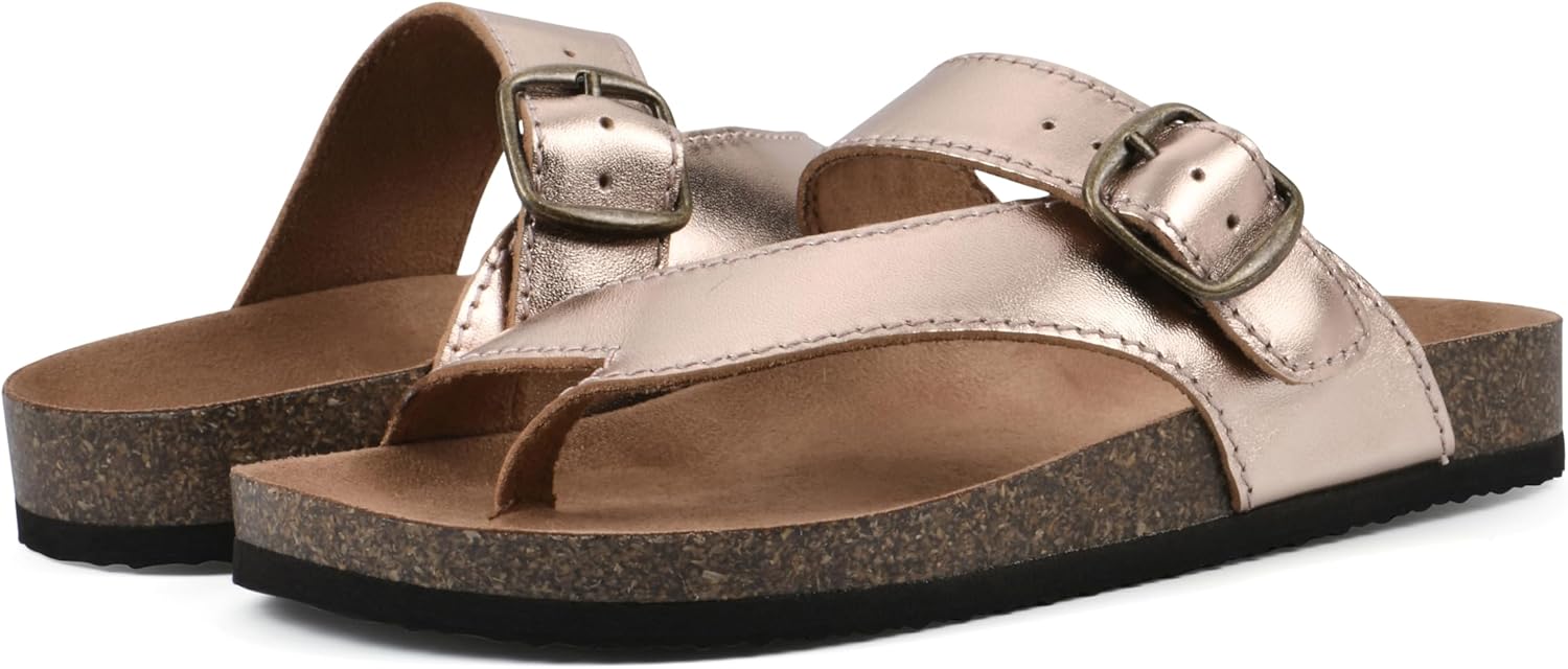 WHITE MOUNTAIN Carly Signature Comfort-Molded Footbed Sandal, Rosegold/Leather, 5 M - Image 2