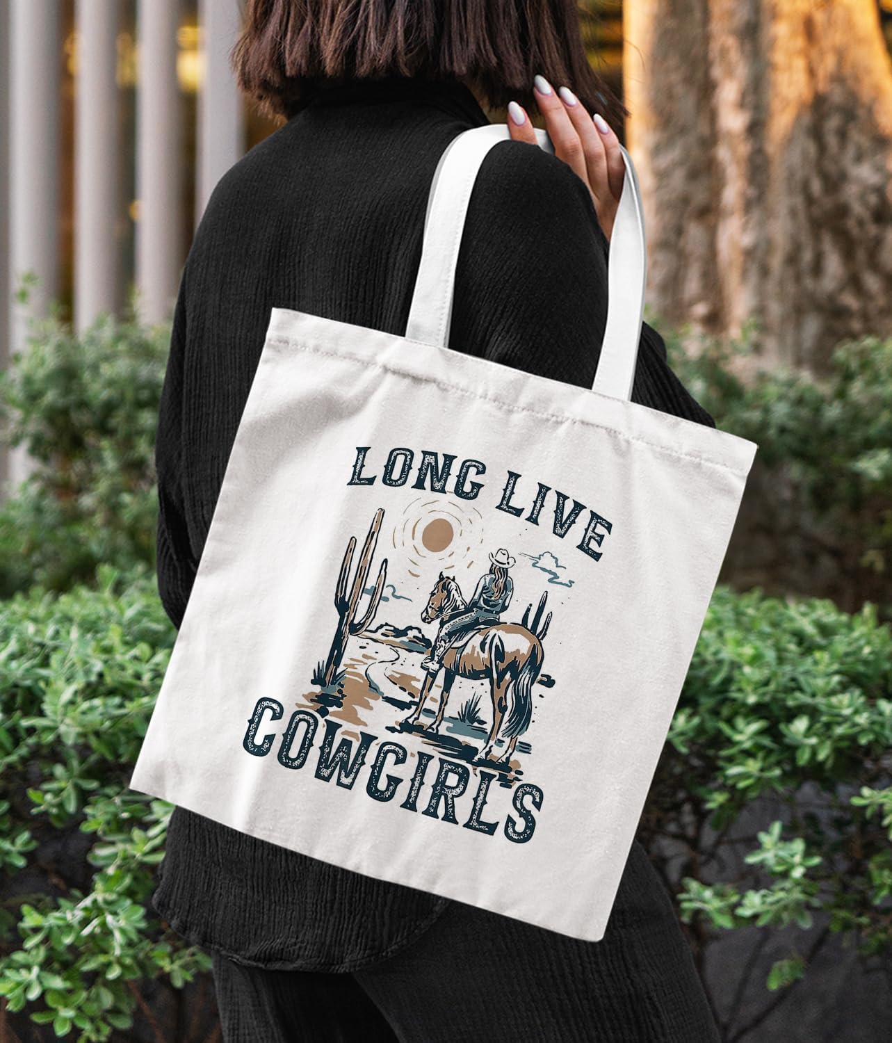 Western Tote Bag For Women, Canvas Tote Bag For Women, Long Live Cowgirl, Cowgirl Gift, Reusable Grocery - Image 6