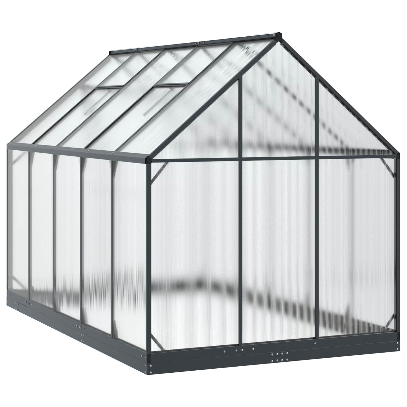 Aluminiowa szklarnia ogrodowa ocynkowana 183,5 x 303,5 x 207 cm | Regulowana wysokość, przenośna, odporna na warunki atmosferyczne, montaż 3-osobowy, kształt