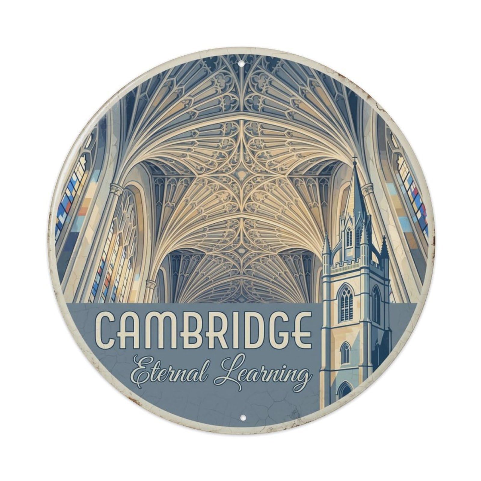 Colleges Prestigious Entrance Academy Metal Tin Sign Plaque Wall Decor for Cafe, Club Bar, Office, Home Garden Round Metal Poster 8x8Inch