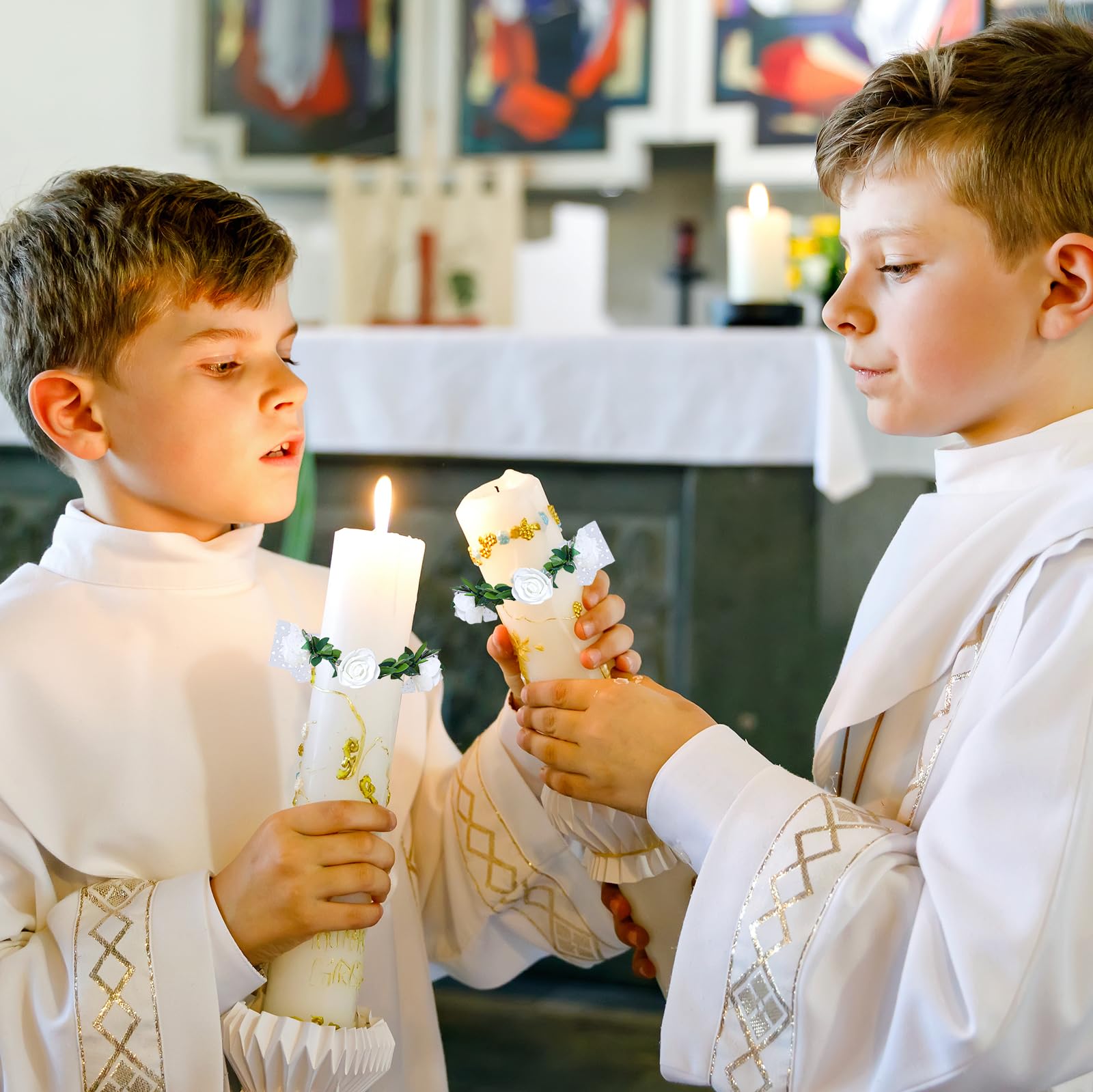 2 Kerzenringe 3-6cm - Tropfschutz Für Taufkerzen In Perlen Optik