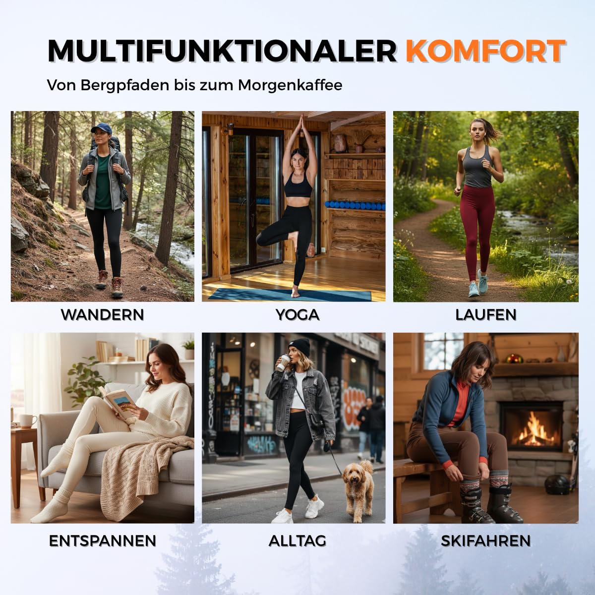 menique Damen 100% Merinowolle Thermo-Leggings, 250gsm Extra Warme Hose | Hohe Taille Bauchkontrolle, atmungsaktive Funktionsunterwäsche für Winter Skifahren Yoga Wandern, weich und geruchshemmend