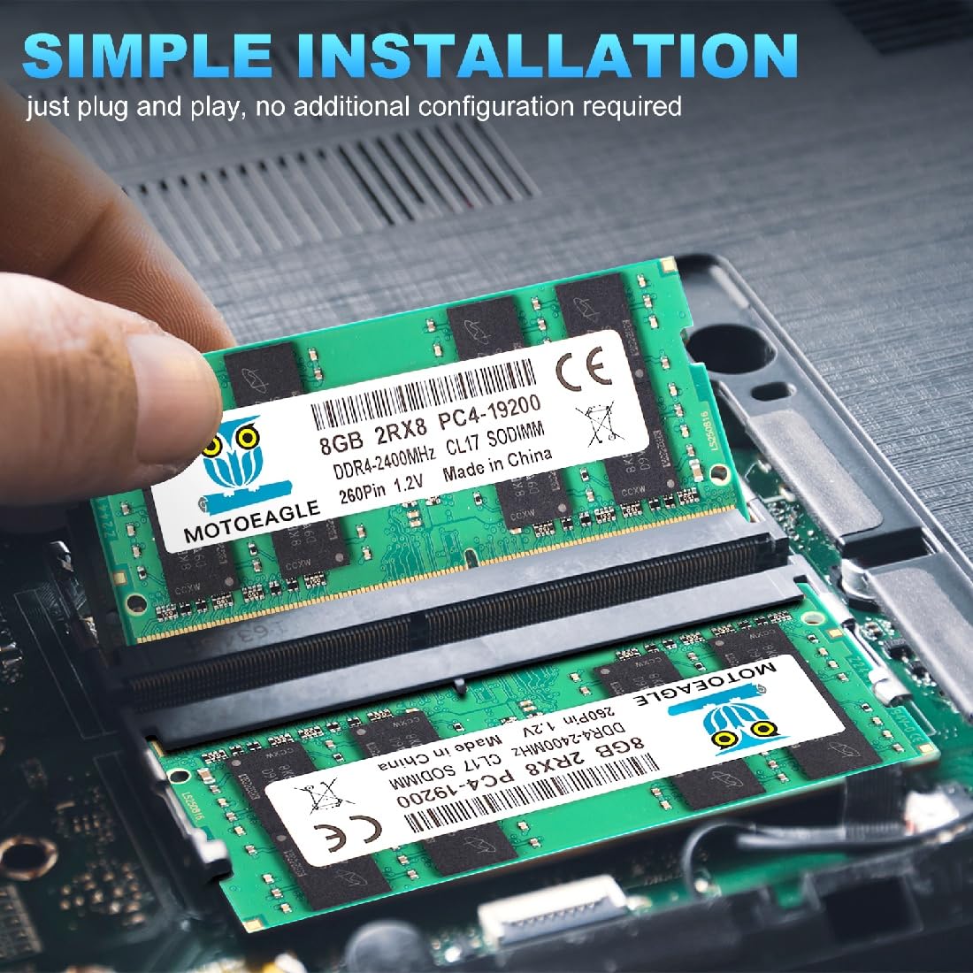 8GB DDR4 RAM 2400MHz SO-DIMM PC4-19200 DDR4-2400T CL17 Non-ECC 8GB DDR4 RAM 2400MHz SO-DIMM PC4-19200 DDR4-2400T CL17 Non-ECC